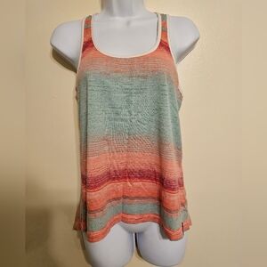 Rip Curl Racerback Striped Colorful Tank Top Boho Beach Pink Teal Small